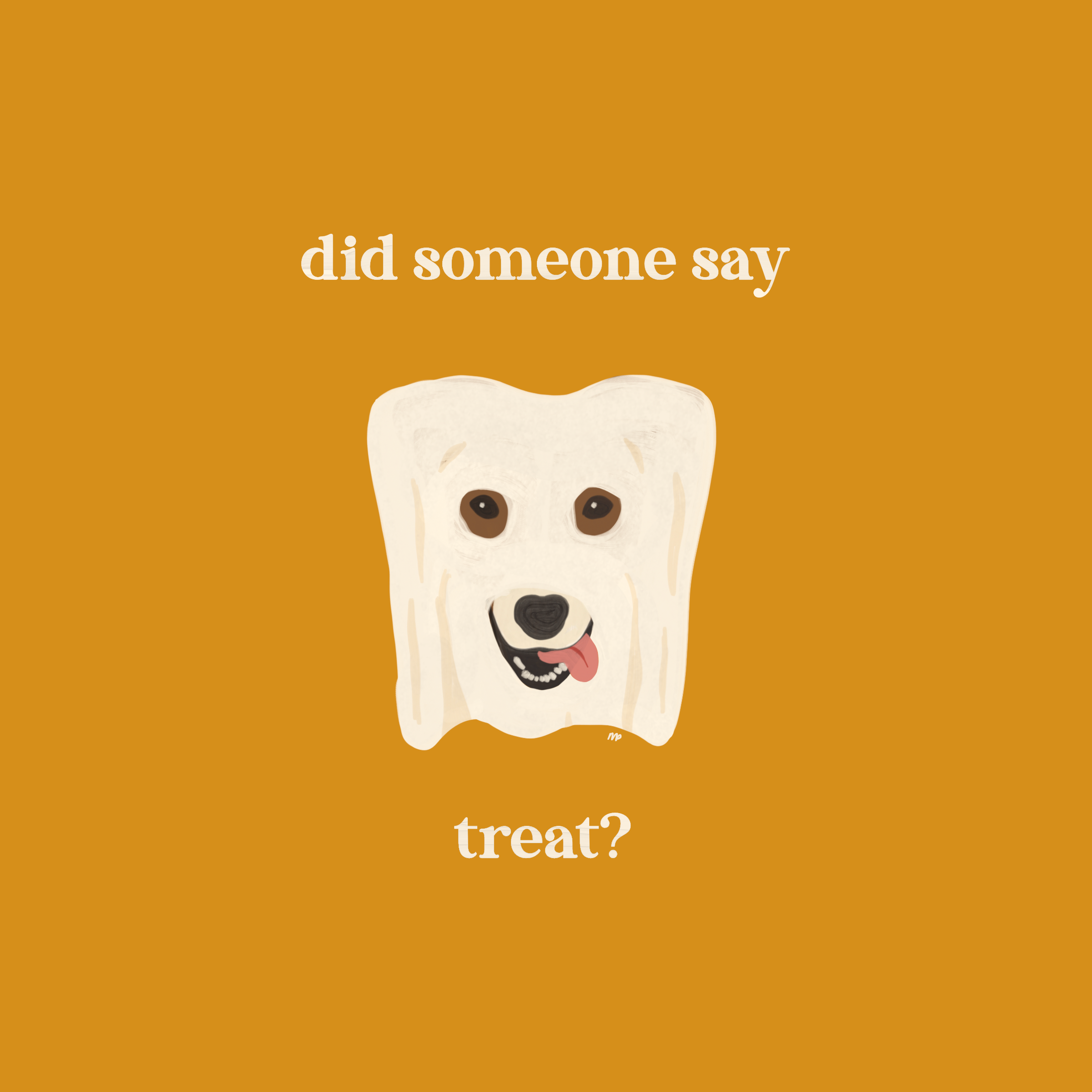 Did someone say treat? — golden retriever illustration