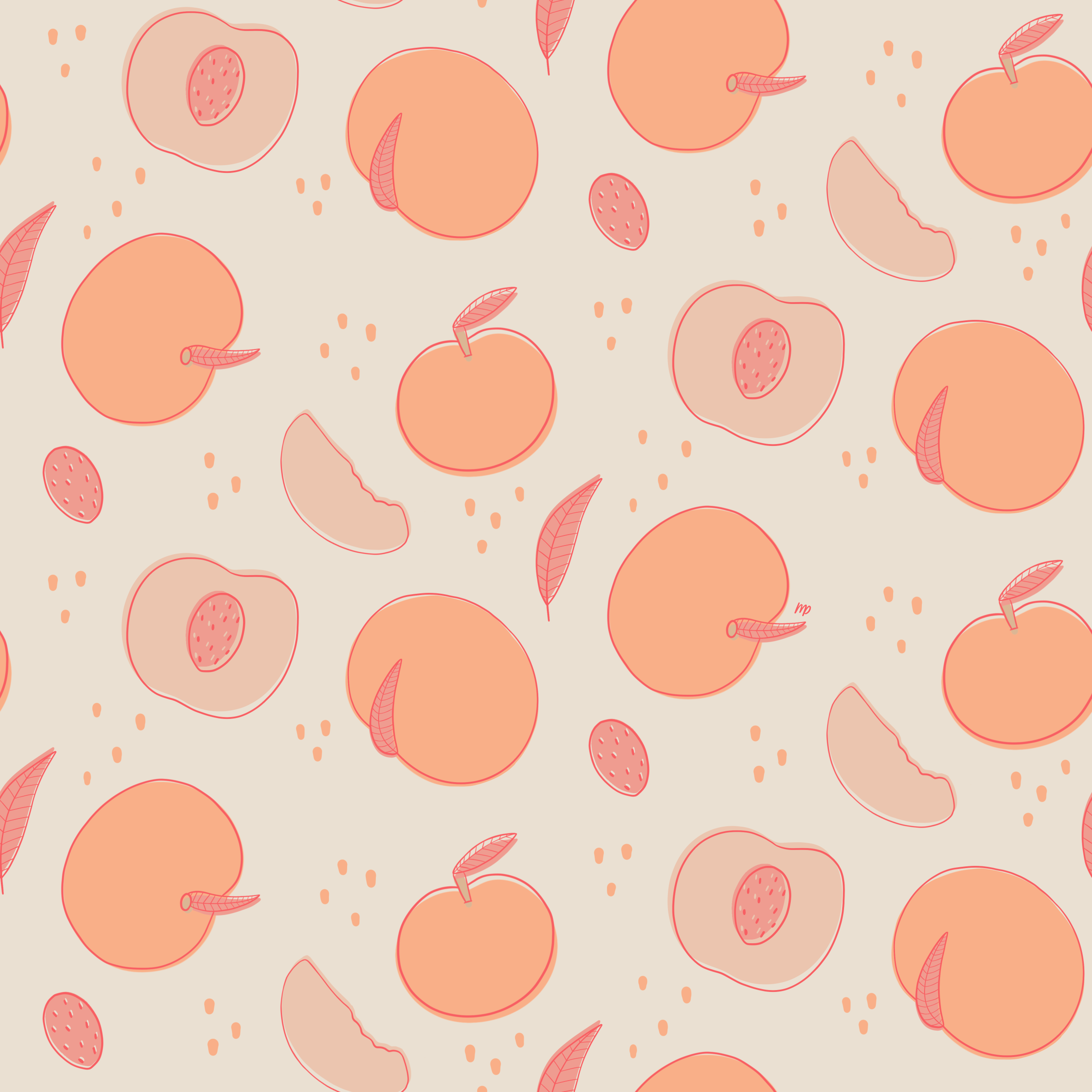 Peach fuzz surface pattern — soft peach tones on cream